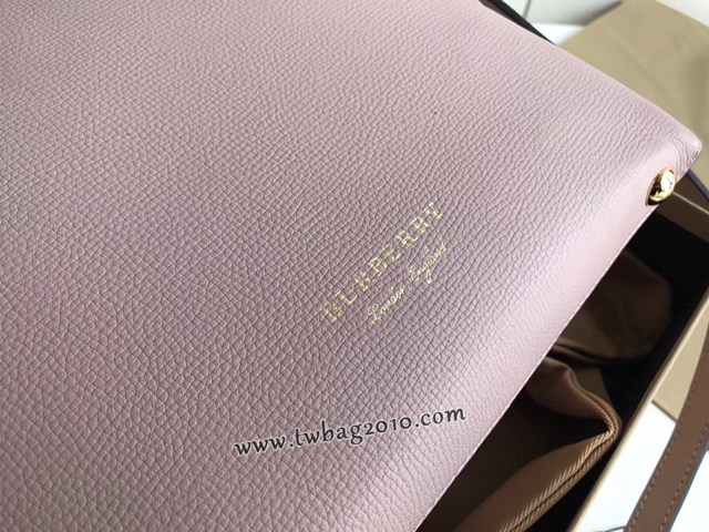 Burberry專門店新款小號粉色托特包 巴寶莉粒面小牛皮手提女包 yxb1171
